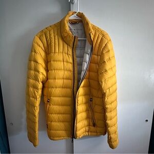 Yellow Tommy Hilfiger packable natural down puffy jacket